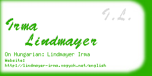 irma lindmayer business card